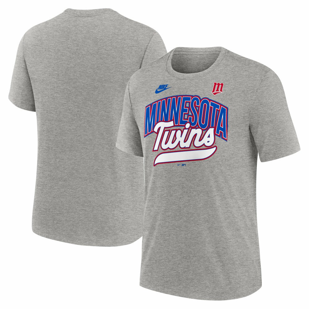 Minnesota Twins Nike Cooperstown Collection Retro Tri-Blend T-Shirt - Heather Gray T-shirts