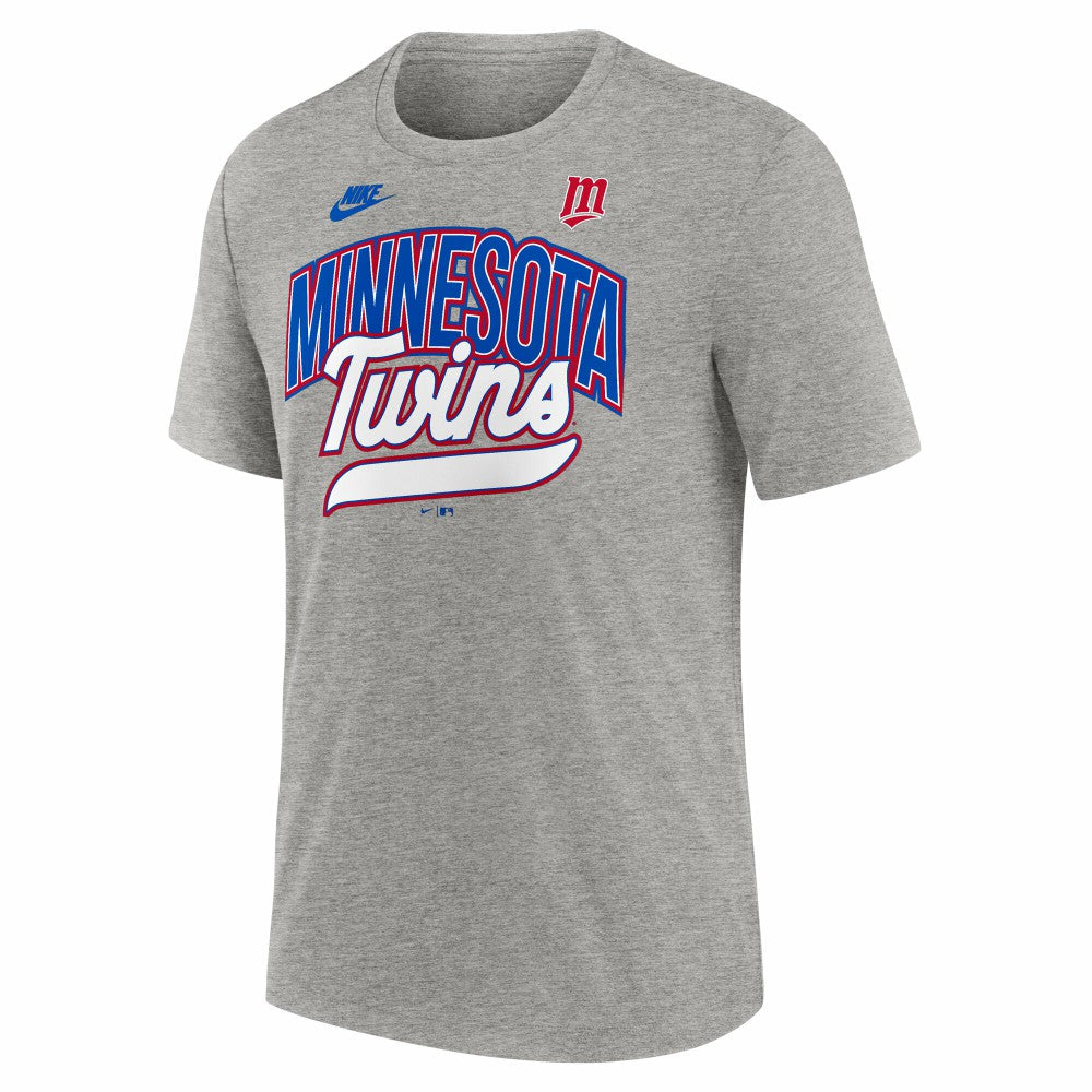 Minnesota Twins Nike Cooperstown Collection Retro Tri-Blend T-Shirt - Heather Gray T-shirts