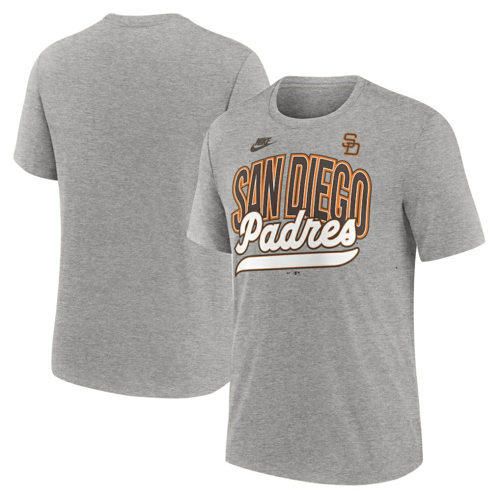 San Diego Padres Nike Cooperstown Collection Retro Tri-Blend T-Shirt - Heather Gray T-shirts