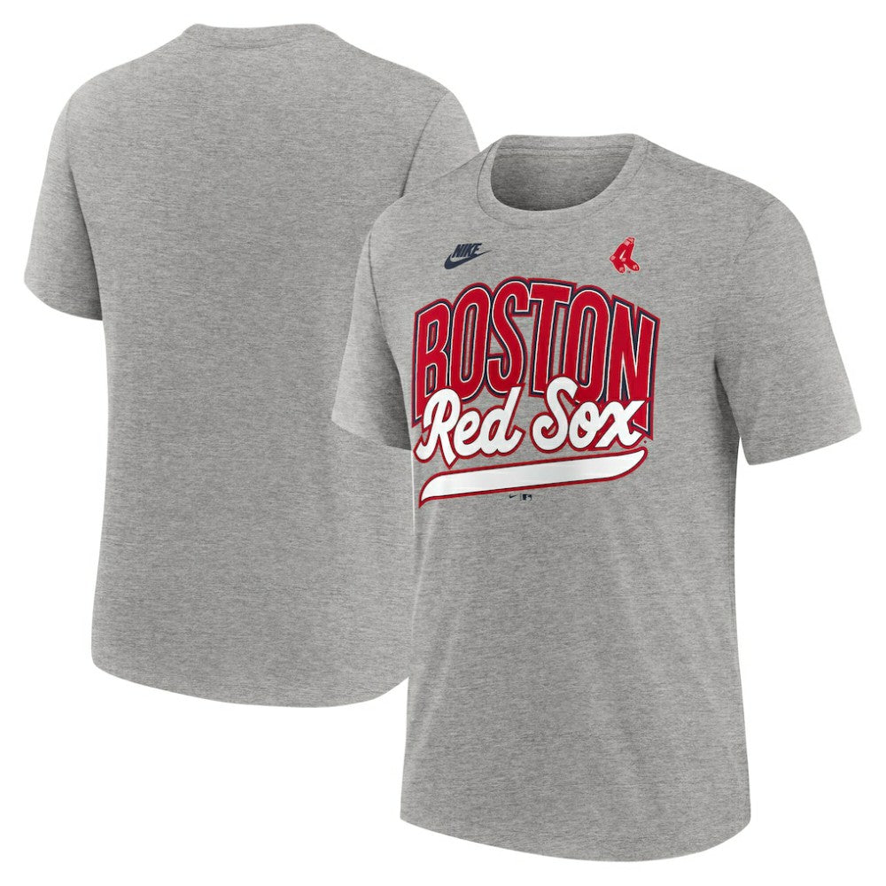 Boston Red Sox Nike Cooperstown Collection Retro Tri-Blend T-Shirt - Heather Gray T-shirts