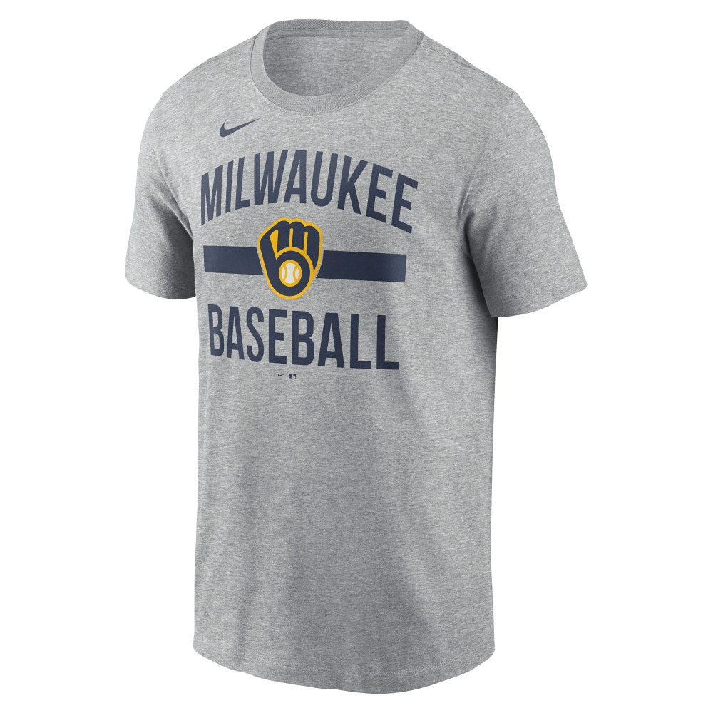Milwaukee Brewers Nike  Arched T-Shirt - Heather Gray T-shirts