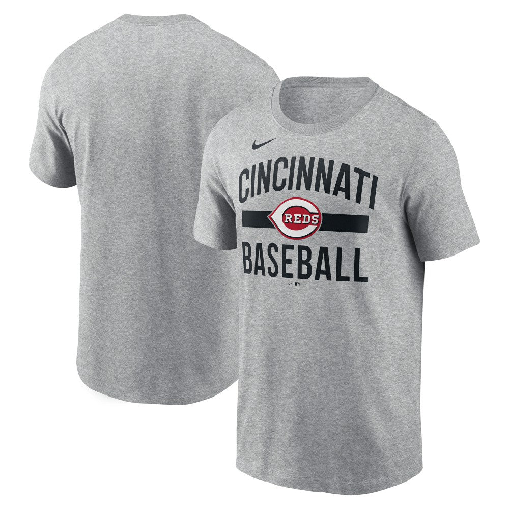 Cincinnati Reds Nike  Arched T-Shirt - Heather Gray T-shirts