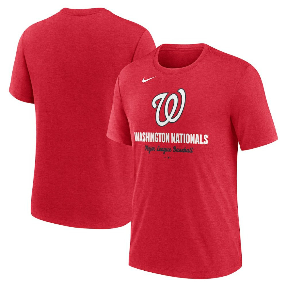 Washington Nationals Nike Logo Tri-Blend T-Shirt - Heather Red T-shirts