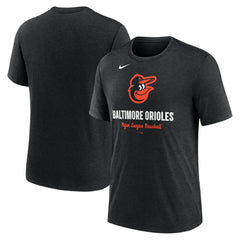 Baltimore Orioles Nike Logo Tri-Blend T-Shirt - Heather Black T-shirts