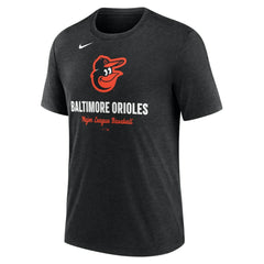 Baltimore Orioles Nike Logo Tri-Blend T-Shirt - Heather Black T-shirts