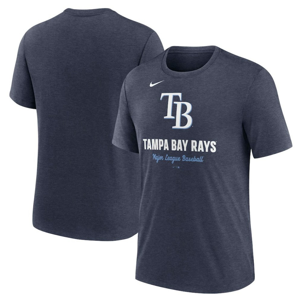 Tampa Bay Rays Nike Logo Tri-Blend T-Shirt - Heather Navy T-shirts