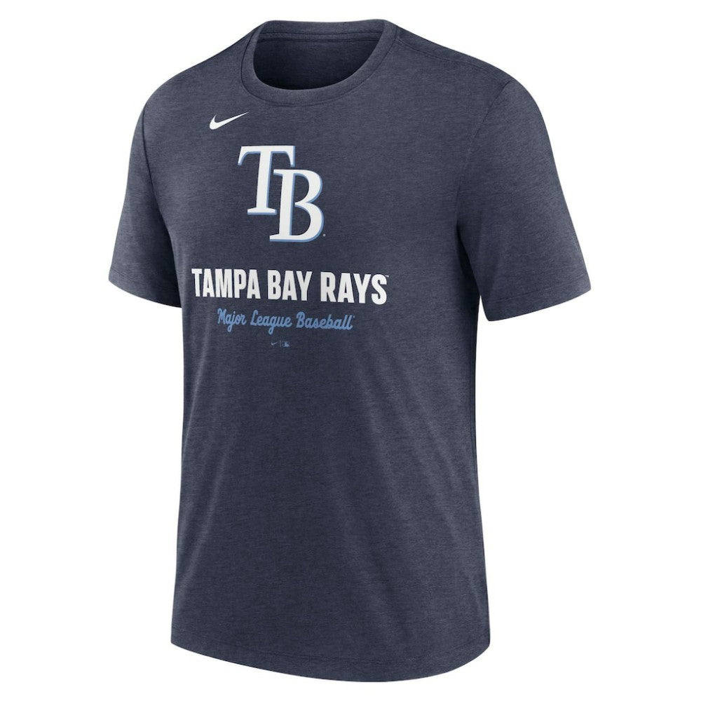 Tampa Bay Rays Nike Logo Tri-Blend T-Shirt - Heather Navy T-shirts