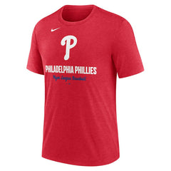 Philadelphia Phillies Nike Logo Tri-Blend T-Shirt - Heather Red T-shirts