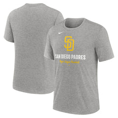 San Diego Padres Nike Logo Tri-Blend T-Shirt - Heather Gray T-shirts