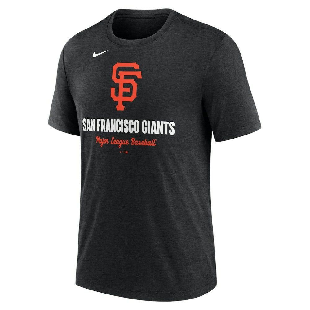 San Francisco Giants Nike Logo Tri-Blend T-Shirt - Heather Black T-shirts