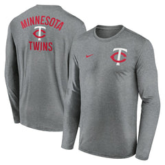 Minnesota Twins Nike 2-Hit Legend Dri-FIT Long Sleeve T-Shirt - Heather Charcoal T-shirts