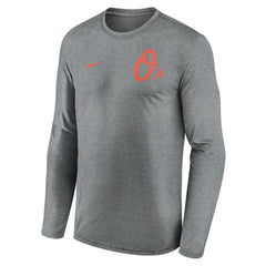 Baltimore Orioles Nike 2-Hit Legend Dri-FIT Long Sleeve T-Shirt - Heather Charcoal T-shirts