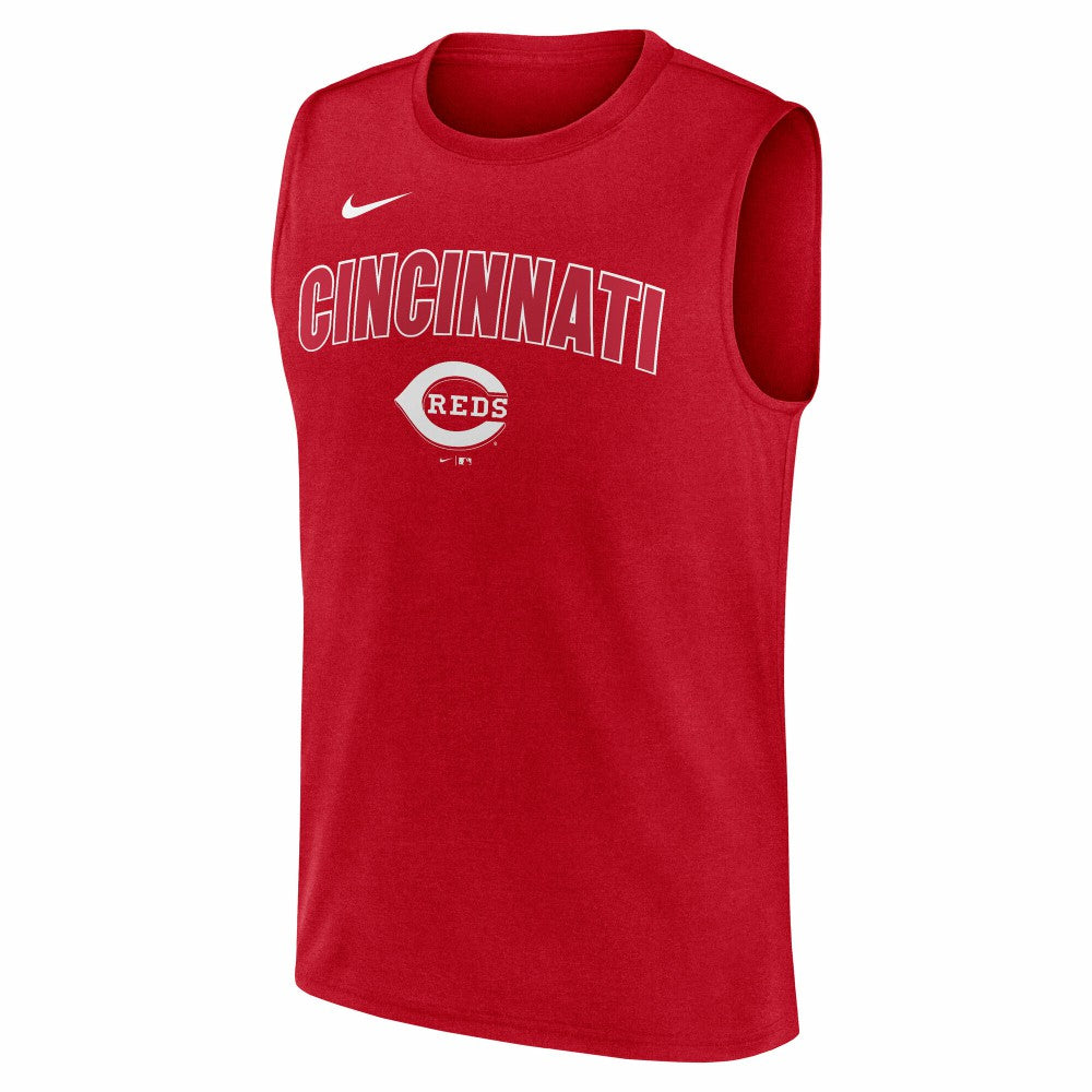 Cincinnati Reds Nike Knockout Dri-FIT Muscle Tank Top - Red Tanks