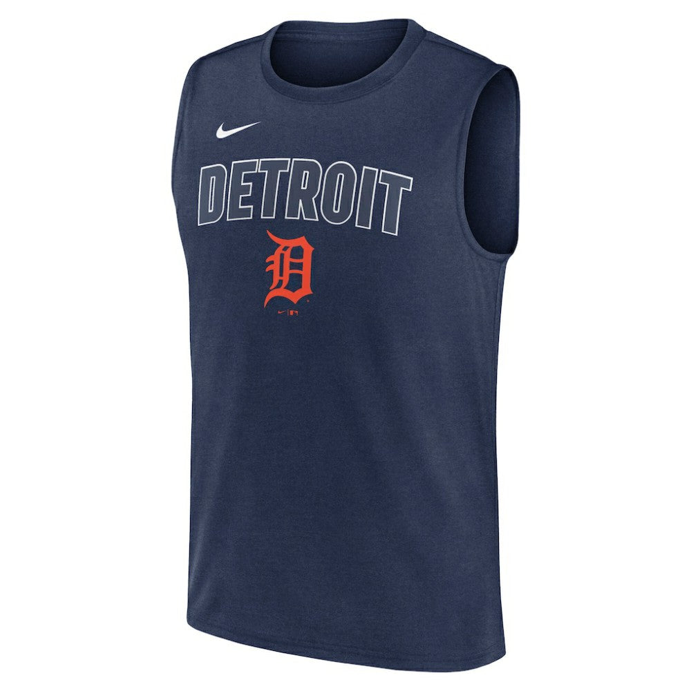 Detroit Tigers Nike Knockout Dri-FIT Muscle Tank Top - Navy Tanks