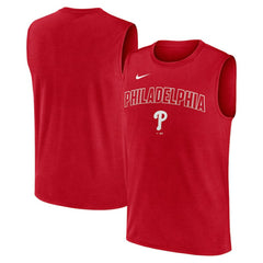 Philadelphia Phillies Nike Knockout Dri-FIT Muscle Tank Top - Red Tanks
