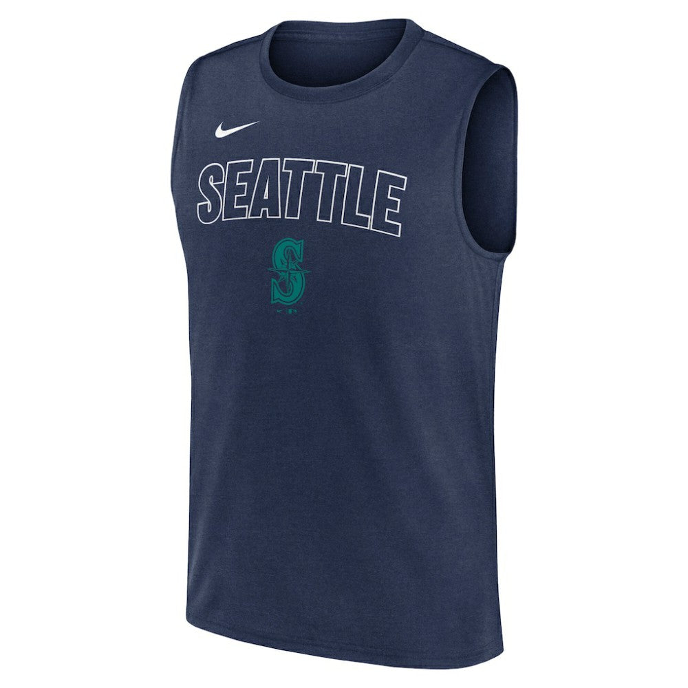 Seattle Mariners Nike Knockout Dri-FIT Muscle Tank Top - Navy Tanks
