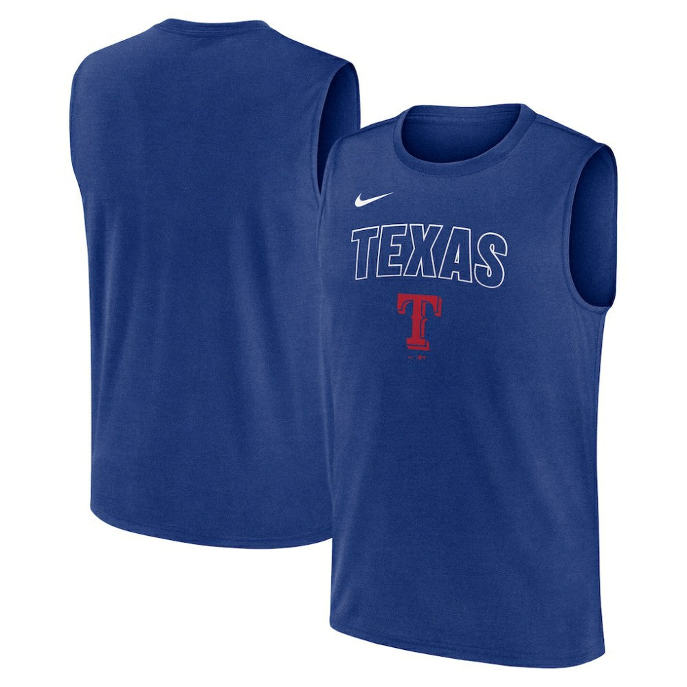 Texas Rangers Nike Knockout Dri-FIT Muscle Tank Top - Royal Tanks