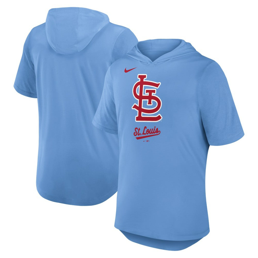 St. Louis Cardinals Nike Tri-Blend Hoodie T-Shirt - Light Blue Hoodies