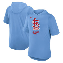 St. Louis Cardinals Nike Tri-Blend Hoodie T-Shirt - Light Blue Hoodies