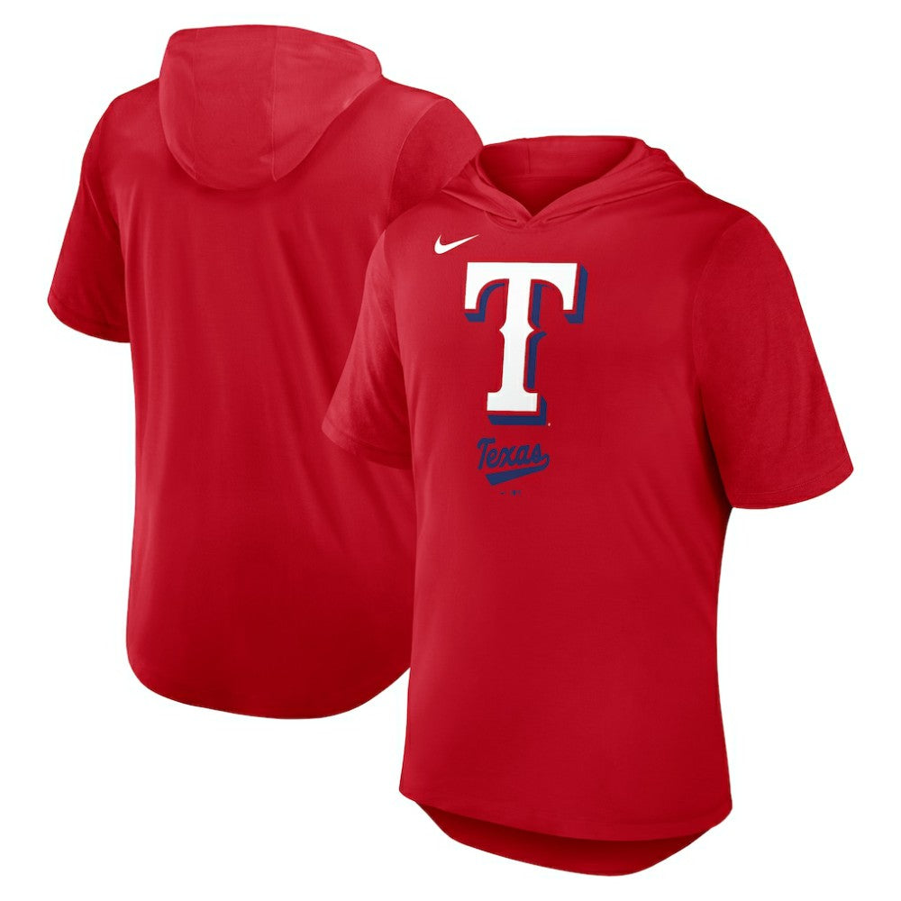 Texas Rangers Nike Tri-Blend Hoodie T-Shirt - Red Hoodies