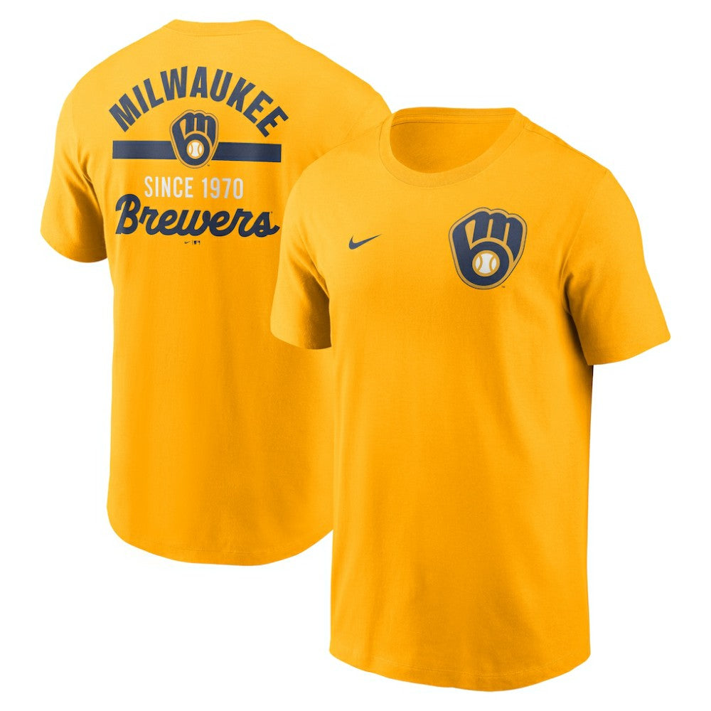Milwaukee Brewers Nike 2-Hit T-Shirt - Gold T-shirts