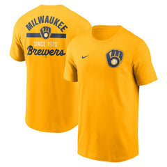 Milwaukee Brewers Nike 2-Hit T-Shirt - Gold T-shirts