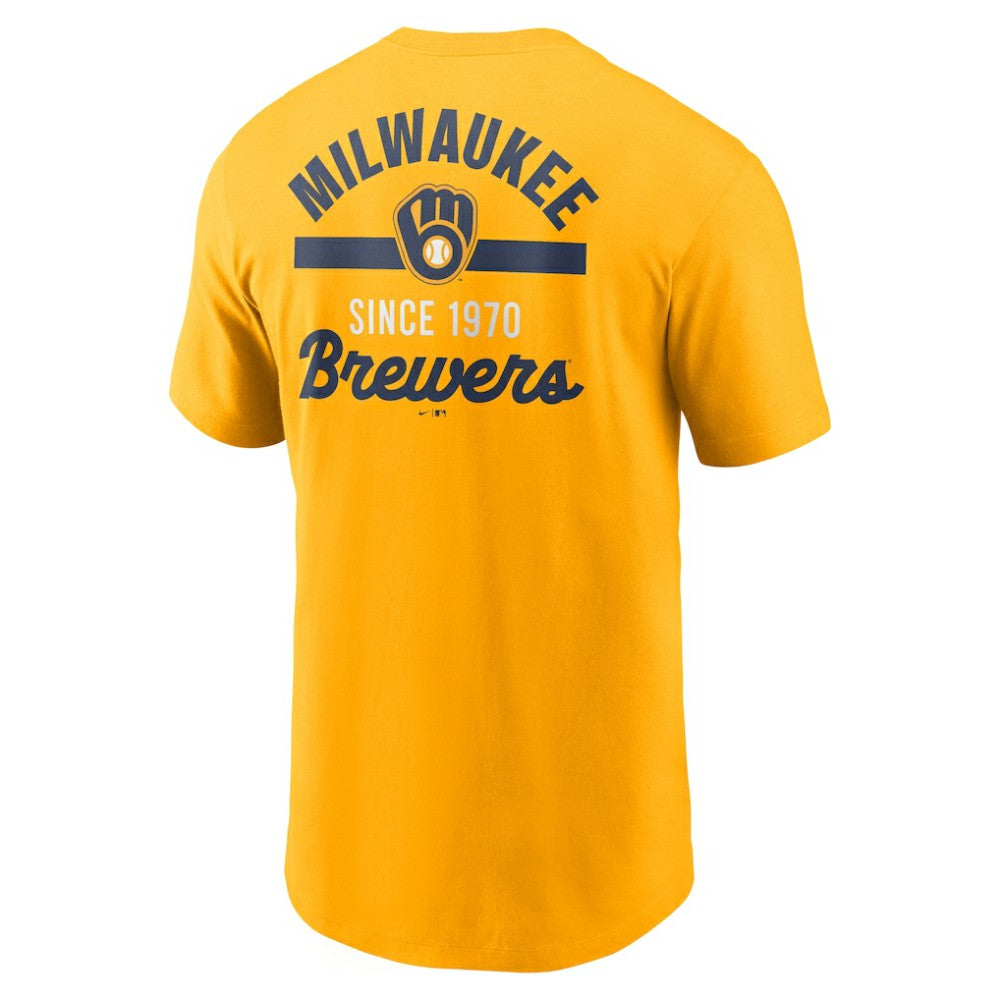 Milwaukee Brewers Nike 2-Hit T-Shirt - Gold T-shirts
