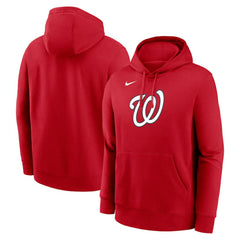 Washington Nationals Nike Logo Club Fleece Hoodie - Red Hoodies