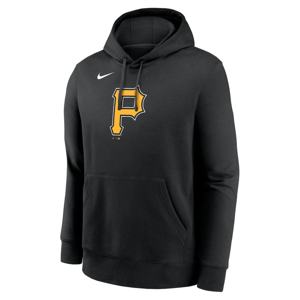 Pittsburgh Pirates Nike Logo Club Fleece Hoodie - Black Hoodies