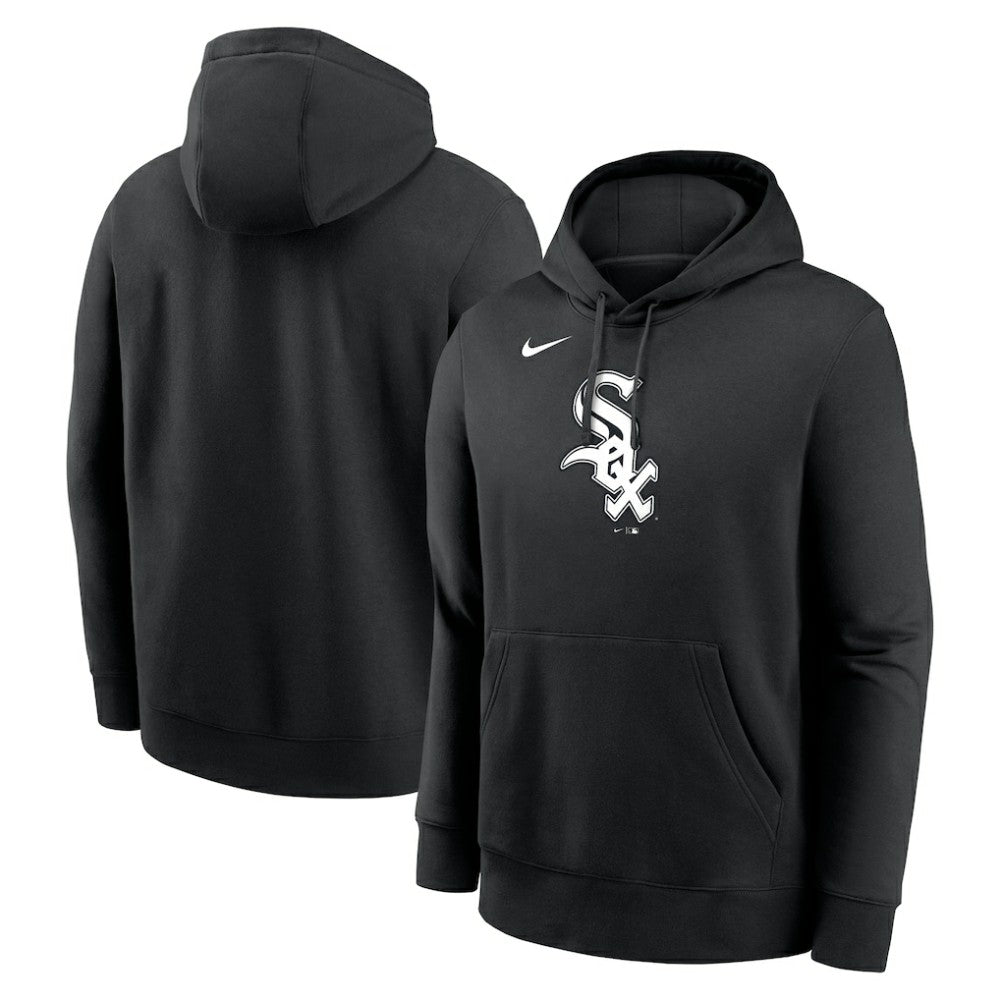 Chicago White Sox Nike Logo Club Fleece Hoodie - Black Hoodies