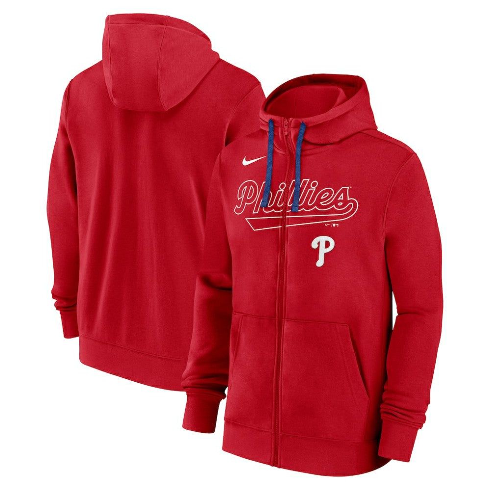 Philadelphia Phillies Nike Knockout Script Full-Zip Hoodie - Red Hoodies