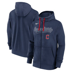 Cleveland Guardians Nike Knockout Script Full-Zip Hoodie - Navy Hoodies