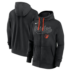 Baltimore Orioles Nike Knockout Script Full-Zip Hoodie - Black Hoodies