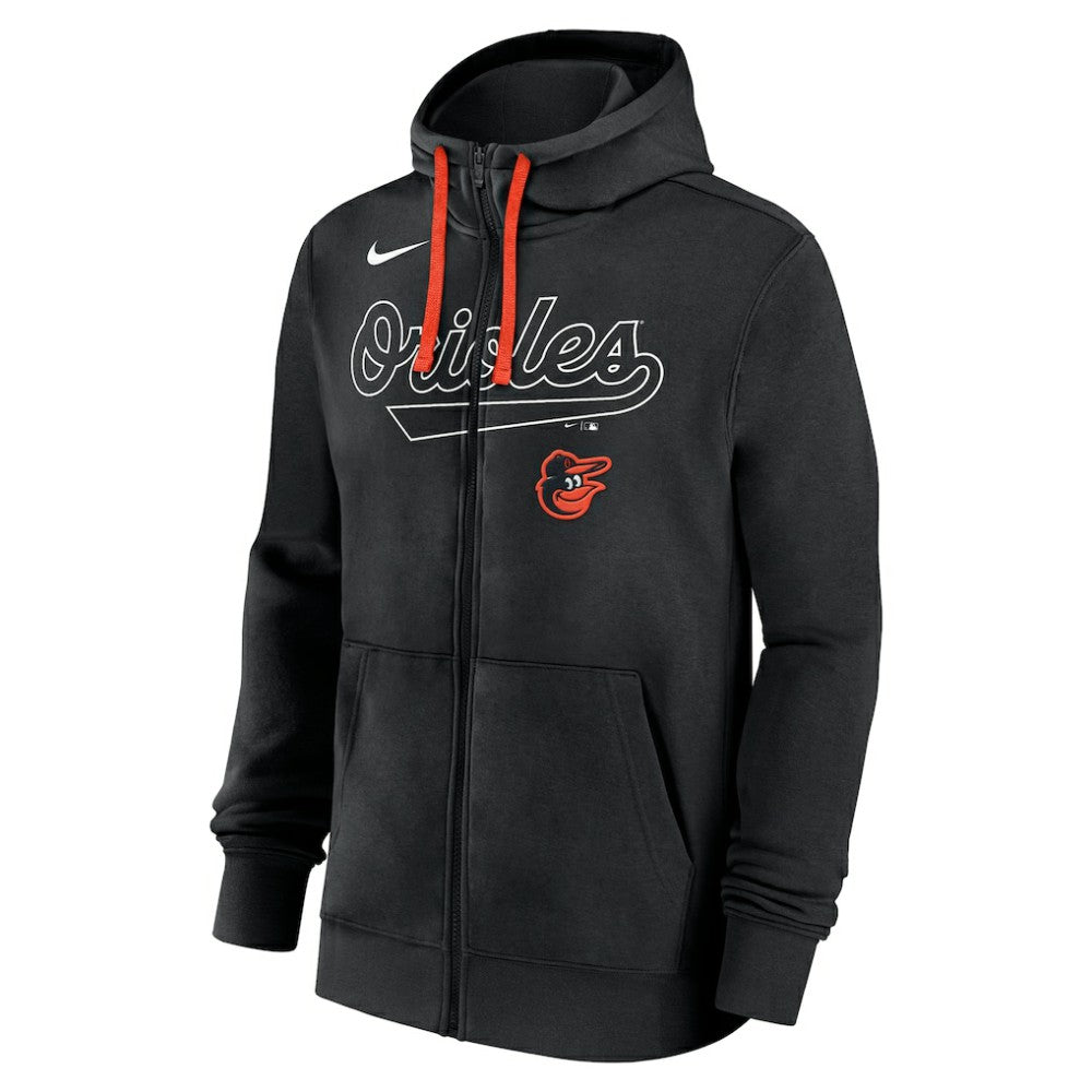 Baltimore Orioles Nike Knockout Script Full-Zip Hoodie - Black Hoodies