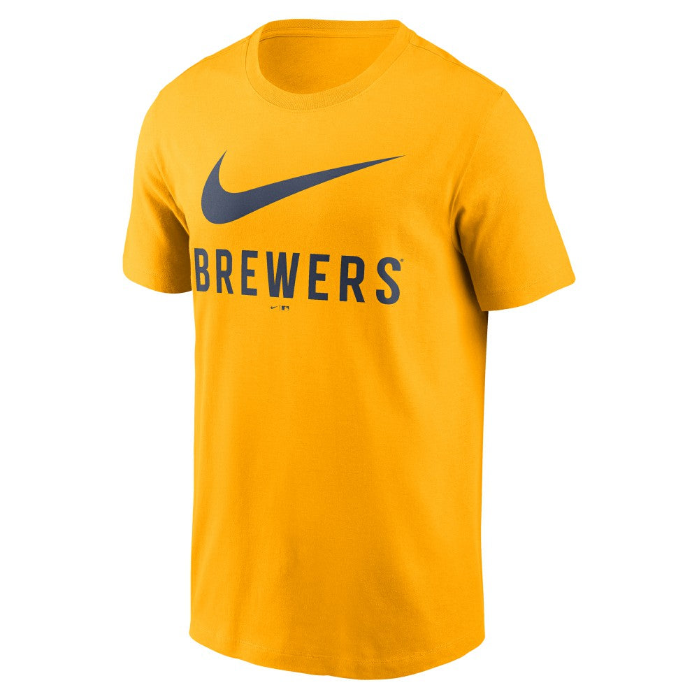 Milwaukee Brewers Nike Swoosh T-Shirt - Gold T-shirts
