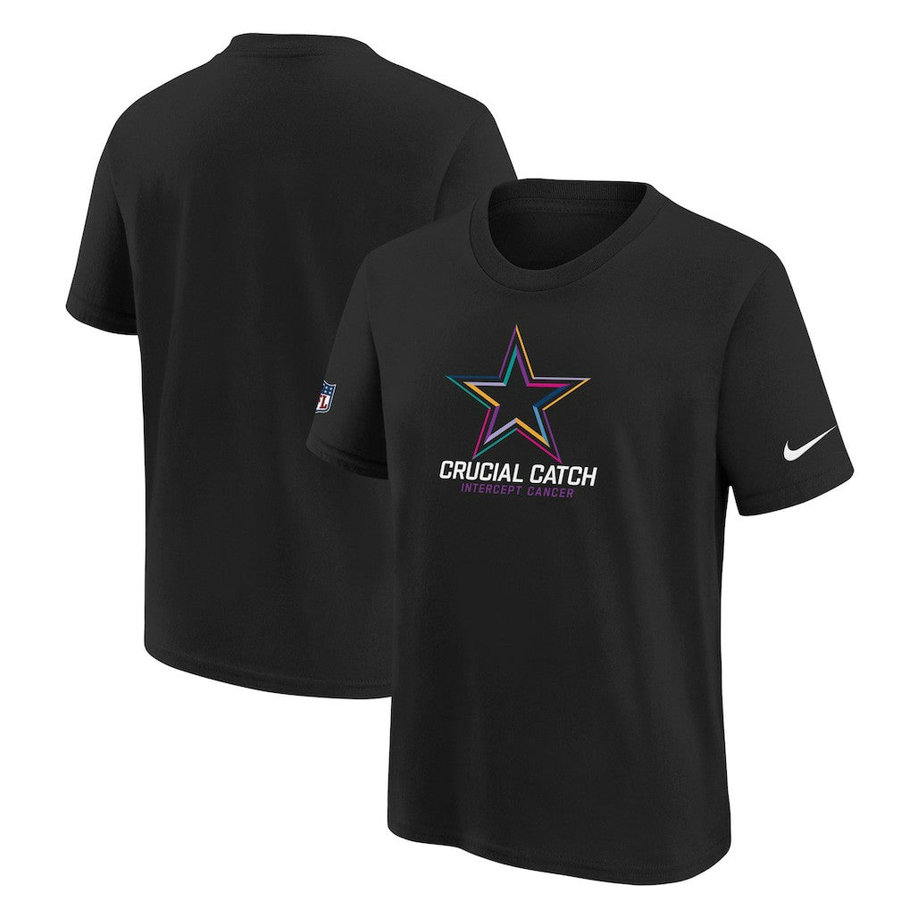 Dallas Cowboys Youth 2024 NFL Crucial Catch T-Shirt Black