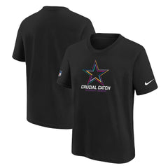 Dallas Cowboys Youth 2024 NFL Crucial Catch T-Shirt Black