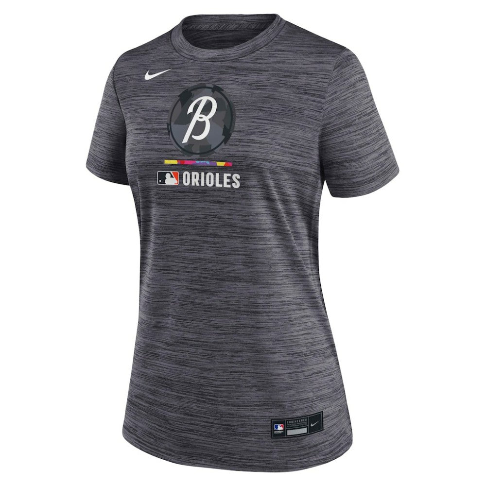 Baltimore Orioles Nike Women's Authentic Collection City Connect Velocity Dri-FIT T-Shirt - Charcoal T-shirts