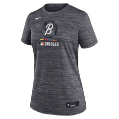 Baltimore Orioles Nike Women's Authentic Collection City Connect Velocity Dri-FIT T-Shirt - Charcoal T-shirts