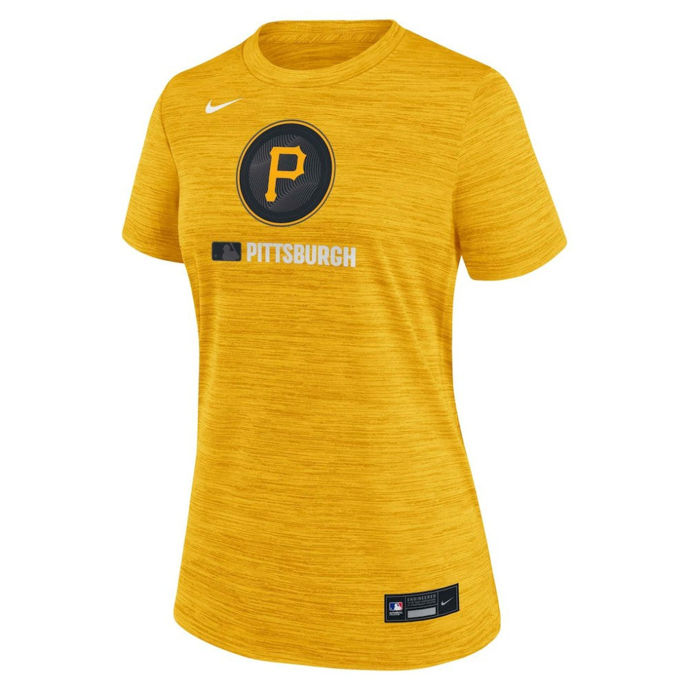 Pittsburgh Pirates Nike Women's Authentic Collection City Connect Velocity Dri-FIT T-Shirt - Gold T-shirts