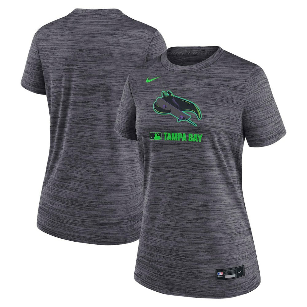 Tampa Bay Rays Nike Women's Authentic Collection City Connect Velocity Dri-FIT T-Shirt - Charcoal T-shirts