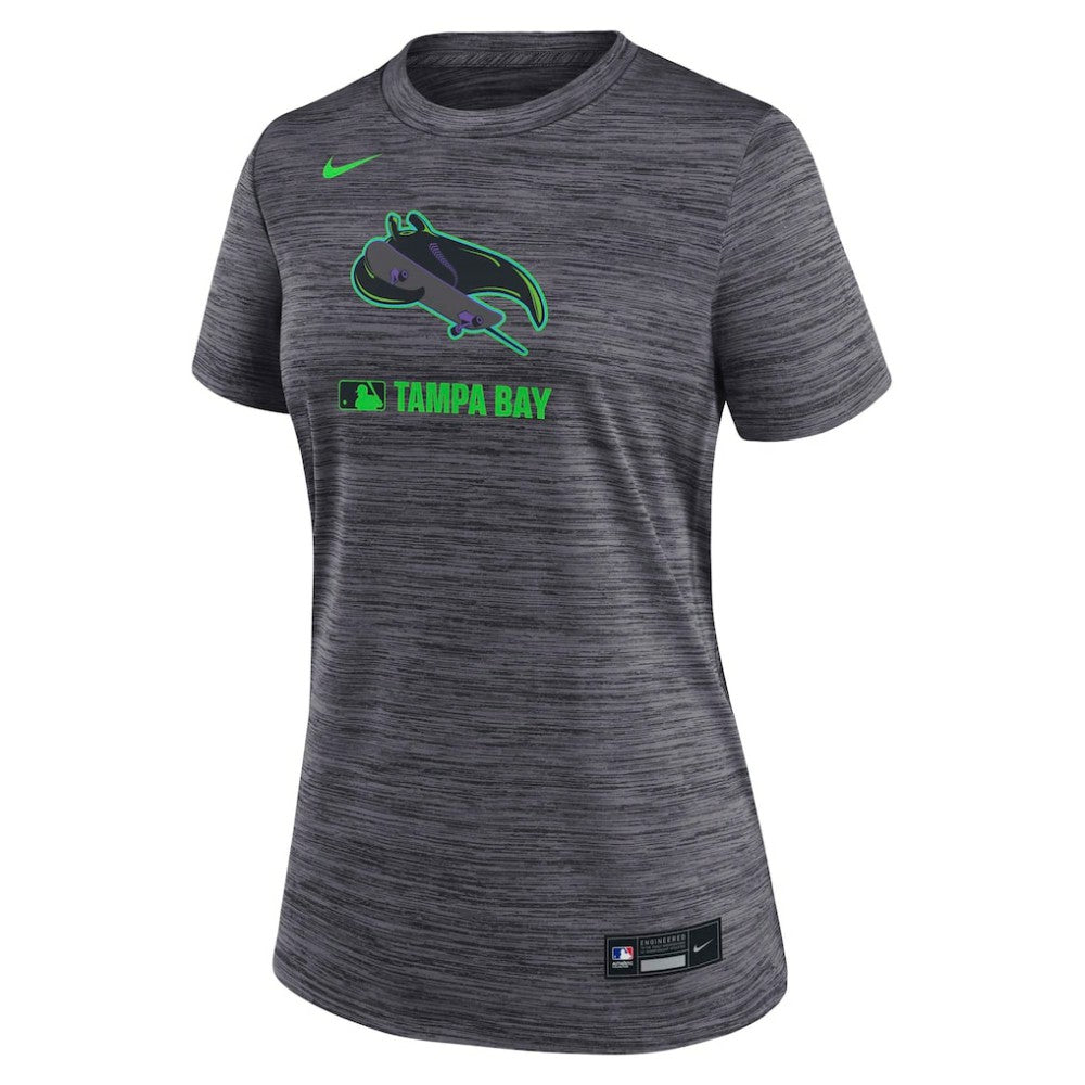 Tampa Bay Rays Nike Women's Authentic Collection City Connect Velocity Dri-FIT T-Shirt - Charcoal T-shirts