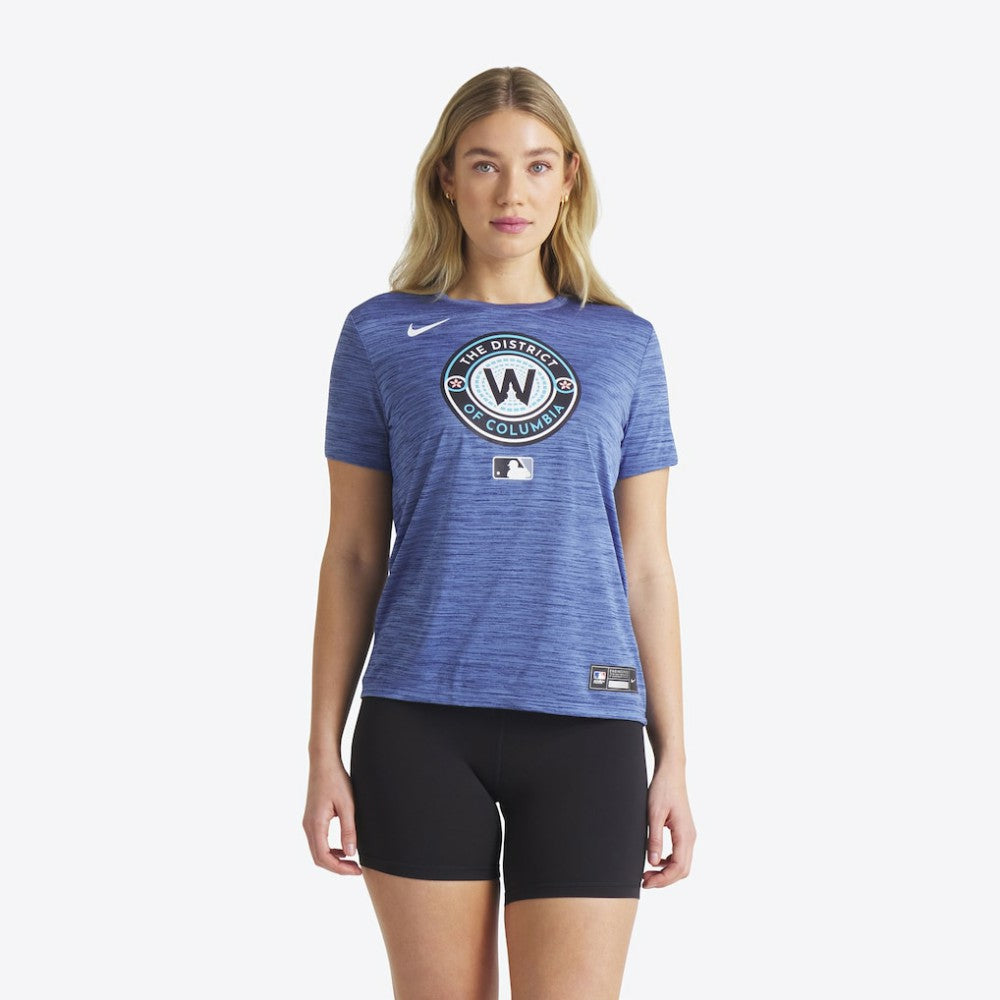Washington Nationals Nike Women's 2025 City Connect Authentic Collection Velocity Dri-FIT T-Shirt - Gray T-shirts
