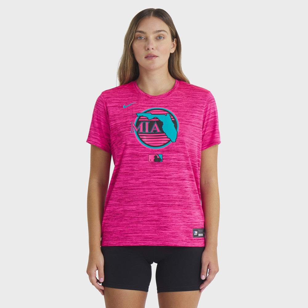 Miami Marlins Nike Women's 2025 City Connect Authentic Collection Velocity Dri-FIT T-Shirt - Pink T-shirts