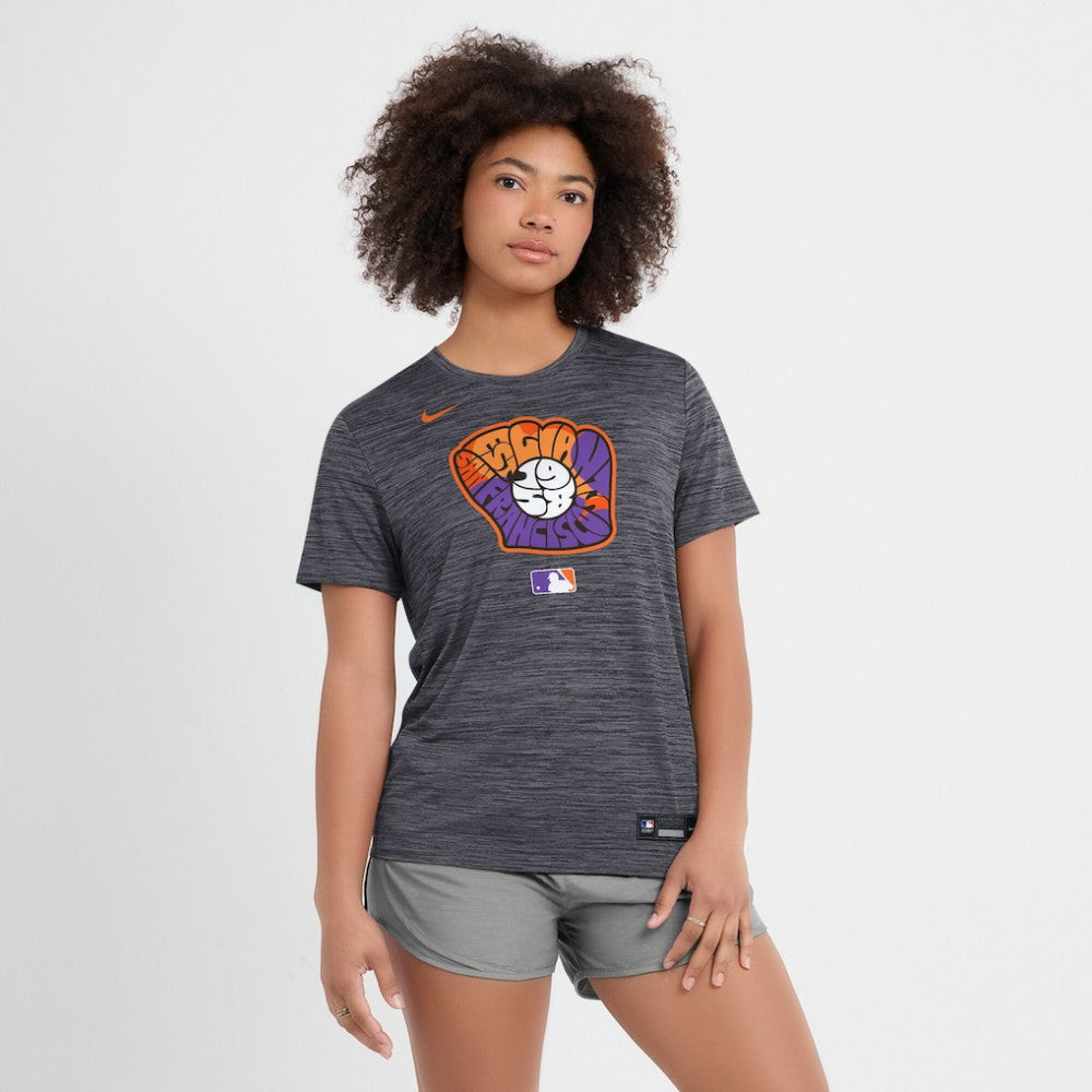 San Francisco Giants Nike Women's 2025 City Connect Authentic Collection Velocity Dri-FIT T-Shirt - Black T-shirts