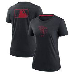 Cleveland Guardians Nike Women's Authentic Collection Early Work Tri-Blend T-Shirt - Navy T-shirts