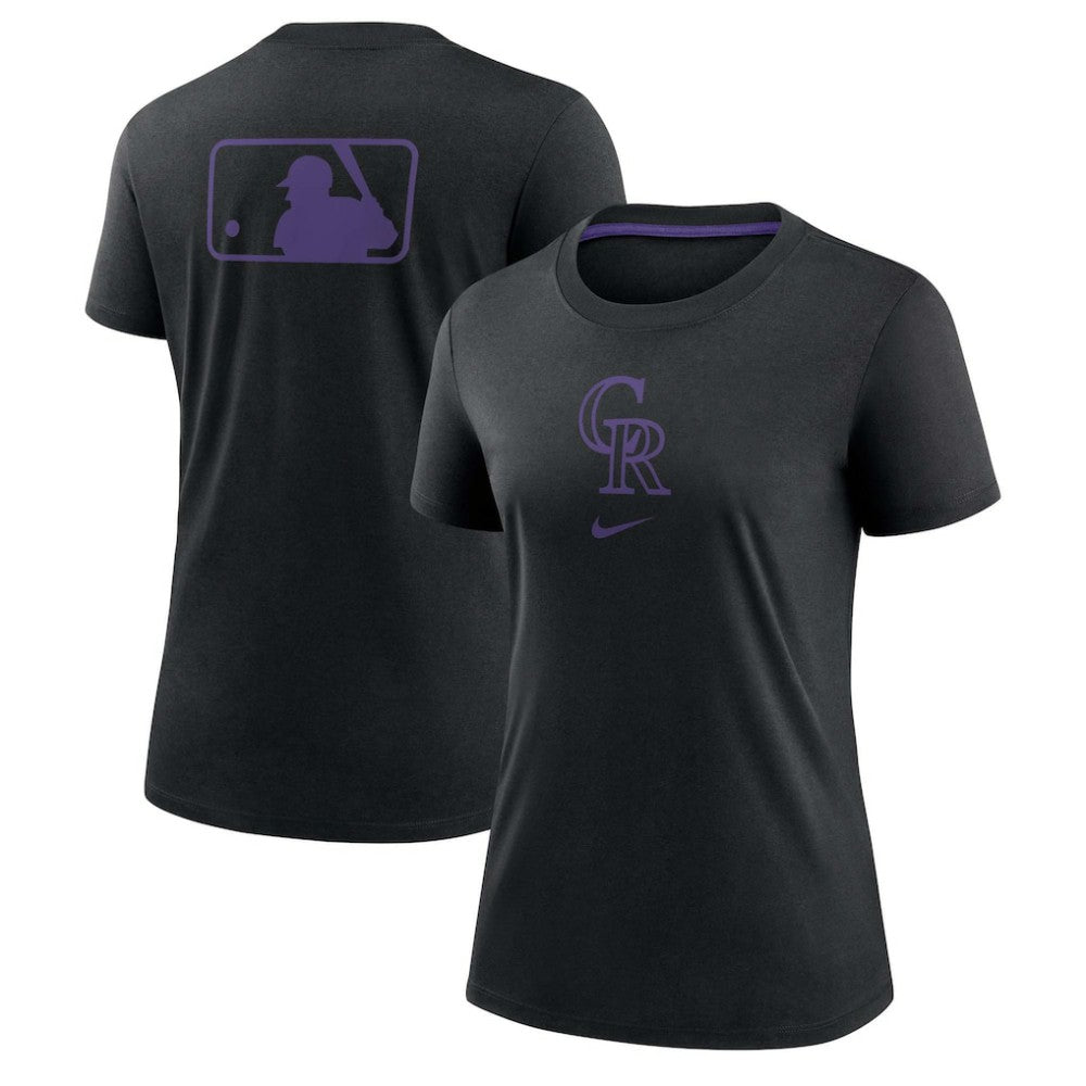 Colorado Rockies Nike Women's Authentic Collection Early Work Tri-Blend T-Shirt - Black T-shirts