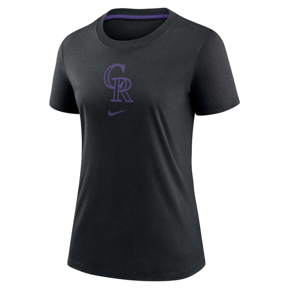 Colorado Rockies Nike Women's Authentic Collection Early Work Tri-Blend T-Shirt - Black T-shirts