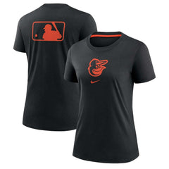 Baltimore Orioles Nike Women's Authentic Collection Early Work Tri-Blend T-Shirt - Black T-shirts
