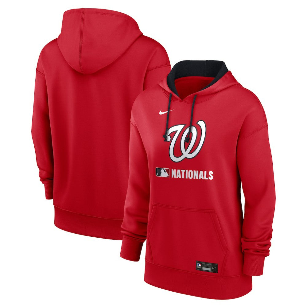 Washington Nationals Nike Women's Authentic Collection Therma-FIT Hoodie - Red Hoodies